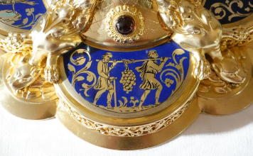 Ornate French antique solid silver gilt Gothic Chapel Set